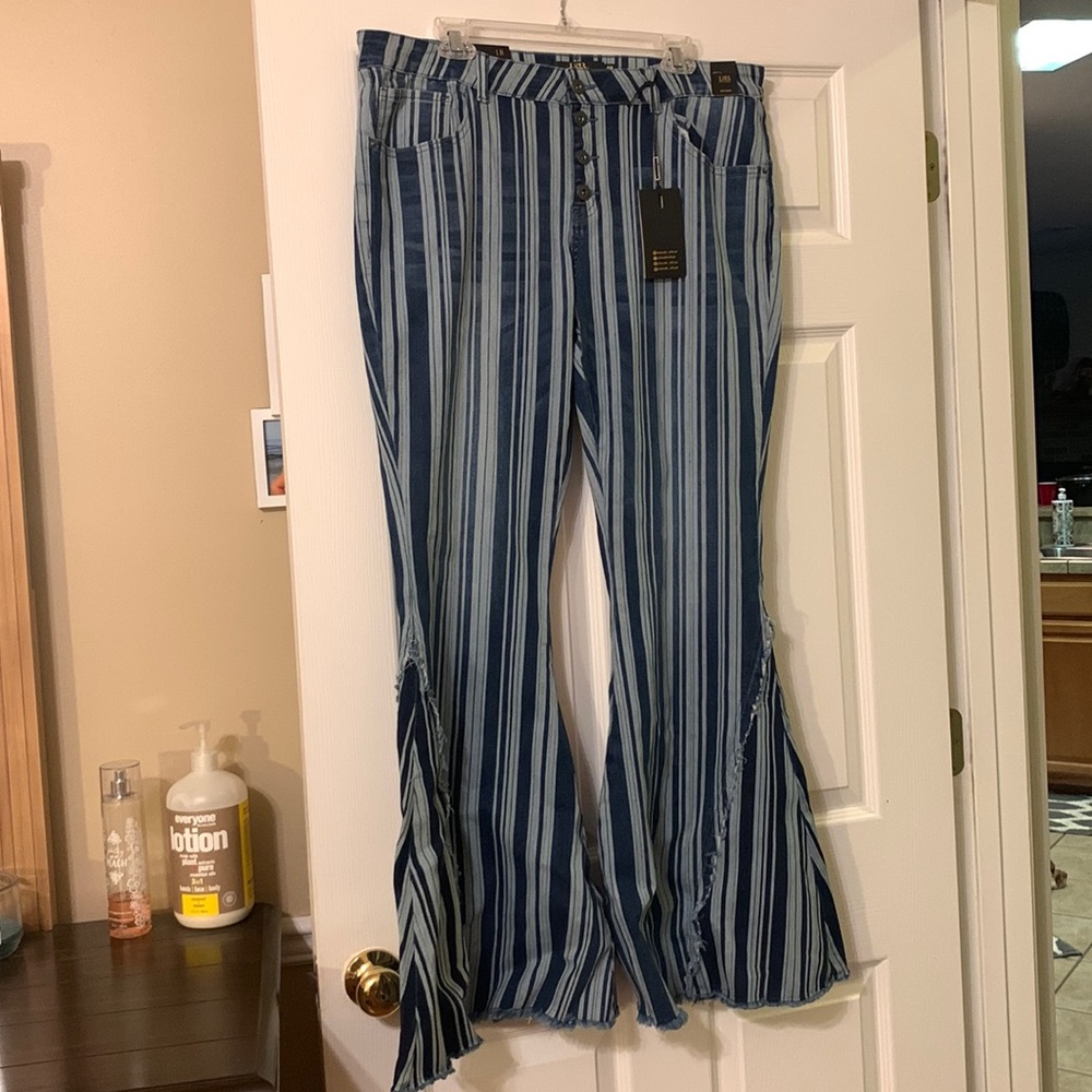 L&B Striped Flare Bell Bottoms